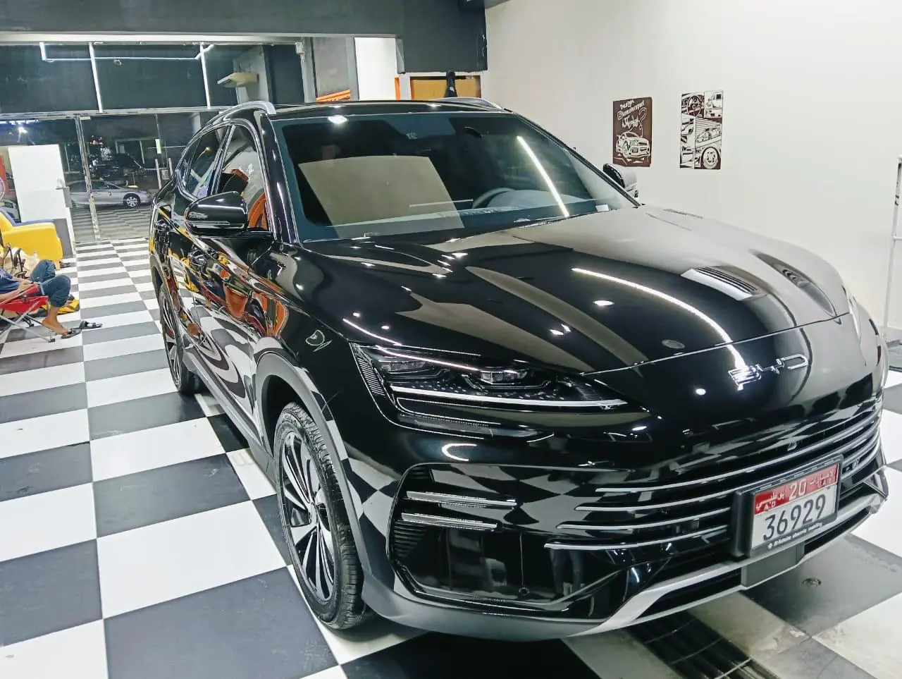Black BYD Song SUV, front view — actual Carpools UAE car