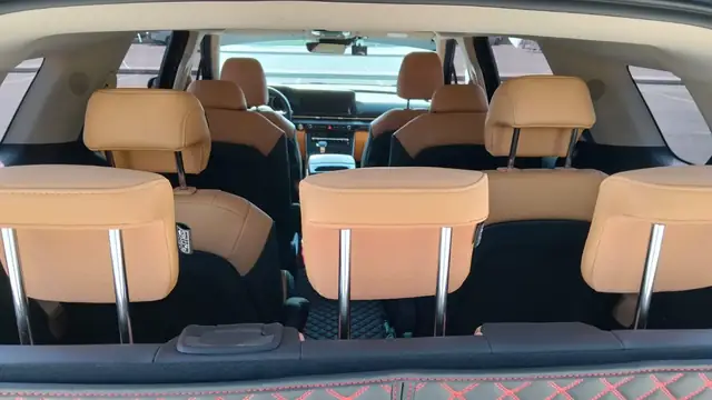 Rear cabin leather seats in our Kia Carnival 7-seater